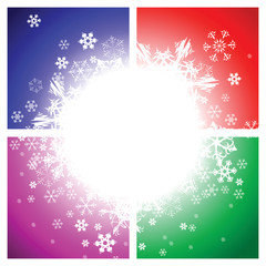 Abstract background with snowflakes (four sectors)..