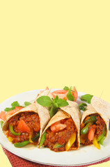 delicious and appetizing fajitas shot of mexican food