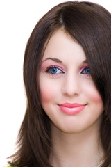 Fototapeta premium Beautiful woman isolated on white