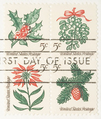 This is a Vintage 1966 Stamp Christmas Plantsespeare
