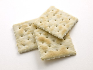 3 Salted Crackers on white