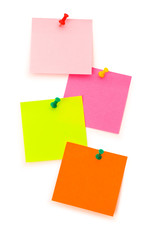 Reminder notes isolated on the white board