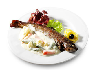 Fish Plate Isolated on White Background