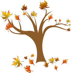 An abstract autumn tree design