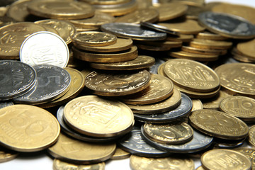 Various ukrainian coins, 50, 25, 10, 5, 2 values