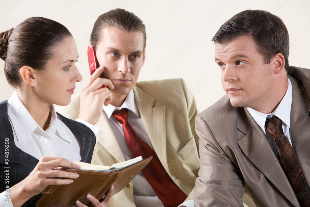 Canvas Prints Photo of two colleagues looking at each other