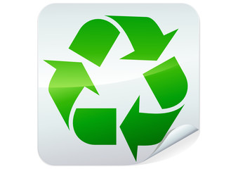 Obraz premium Sticker vert du recyclage (détouré)