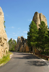 Granite spires viewed from Needles Highway South Dakota.