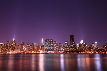 Fototapeta na wymiar Midtown Manhattan skyline at Night Lights, NYC