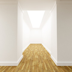 3D rendering of a White corridor