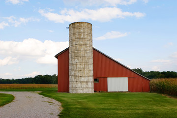Red Barn with Silo