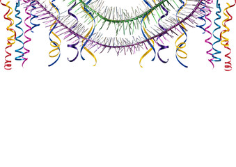 Colorful confetti isolated on white background.