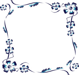 Framework from vector flowers, a flower pattern
