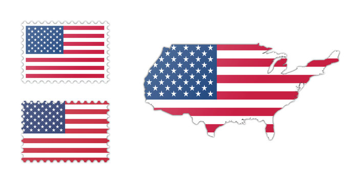 USA Flag and Map Pack