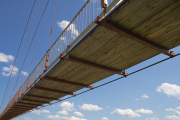 pendant footbridge over river Irkut