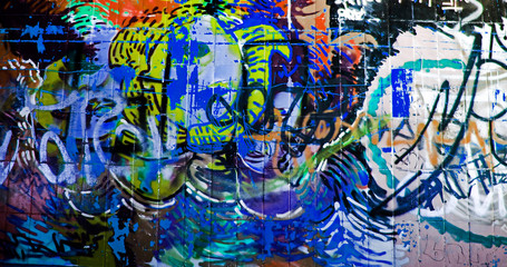 background picture of colorful graffiti wall - 9503454