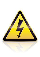 Panneau de danger électrique (reflet métal)