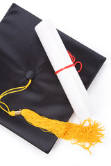 Black Mortarboard with white background