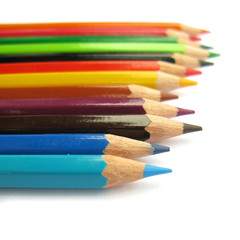 Coloured pencils wooden isolated on white background