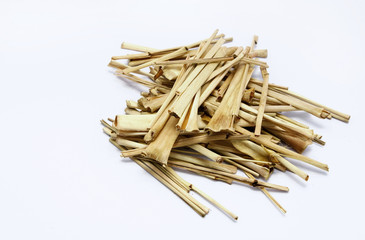 a pile of lemon-grass on white