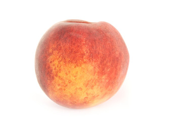 One peach on white background