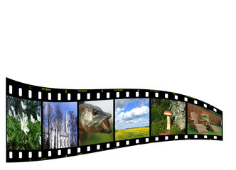 Filmstrip with photos from Lithuania. Copyspace for your design