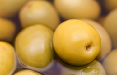 green olives in the oil