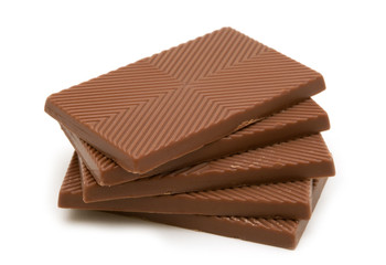 milk chocolate on white background