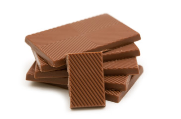 milk chocolate on white background