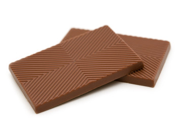 milk chocolate on white background