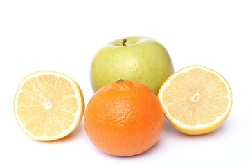 Obraz na płótnie Canvas apple orange lemon