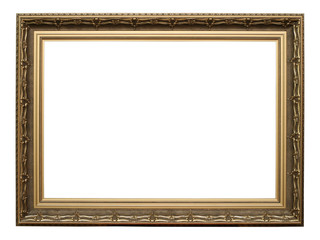 An old wooden frame isolated on white