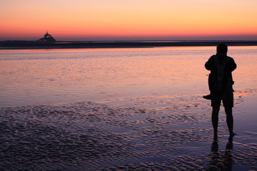 coucher du soleil dans la baie