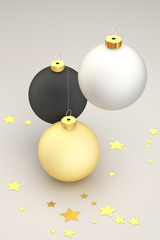 Fototapeta premium Christmas balls isolated over a light gray background.