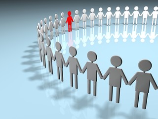 Human circle association with teamwork