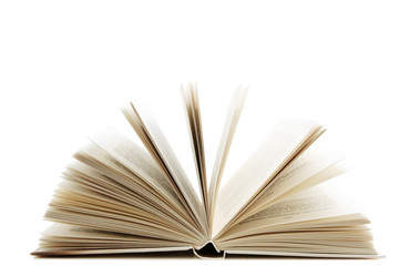 Open book isolated over white background