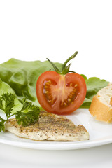 grilled chicken steak and some salad