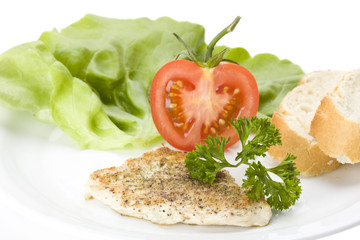 grilled chicken steak and some salad
