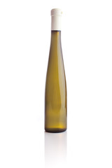 Bootle of white wine on white background