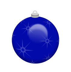 Illustration of a blue Christmas Ball decorated with stars