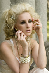 Obraz premium Blonde model with big hair and a rhinestone hair clip&nbsp;