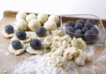 plum dumplings for tasty vegetarian lunch