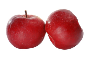 Plakat Red apples isolated on white background