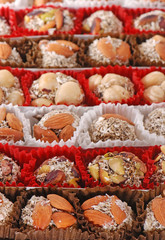 Turkish delight sweets in close-up