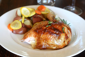 Chicken Dinner with Potatoes and Squash