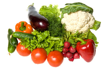 vegetables isolated on white