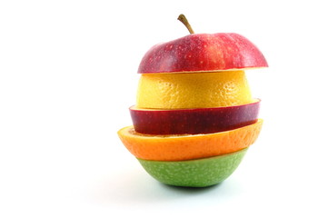 fresh fruits isolated on  a white background