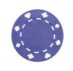 Naklejka premium Blue Casino Chip With Symbols On White Background