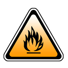 Triangle Fire Warning Sign - Symbol, White Background