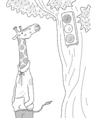 Fototapeta premium Giraffe and Signal